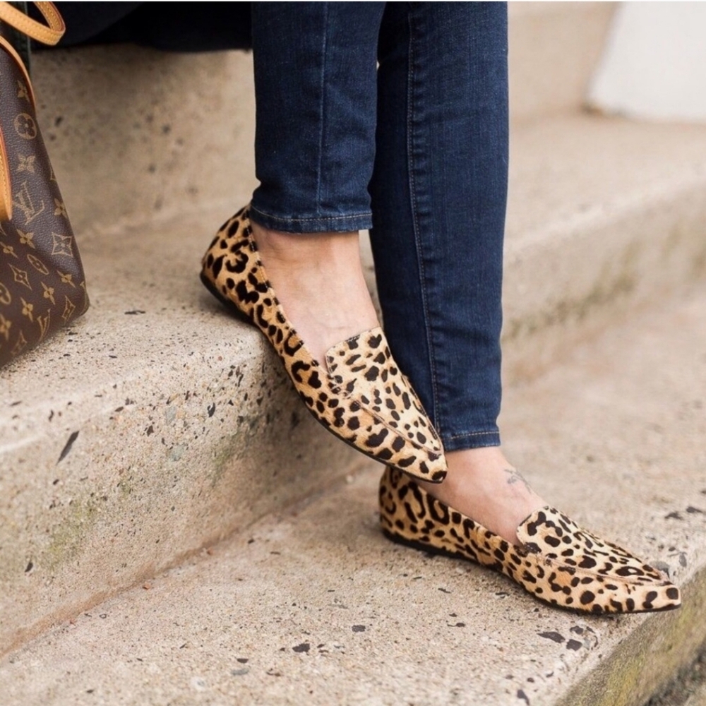 Steve Madden Feather Leopard Print Calf Hair Loafers - Size 8 (Style 1193)